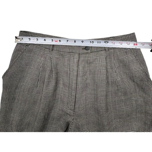VTG Y2K Talbots Glen Plaid Wool High Rise Pleated Pants Old Money Preppy 16 - Picture 11 of 16